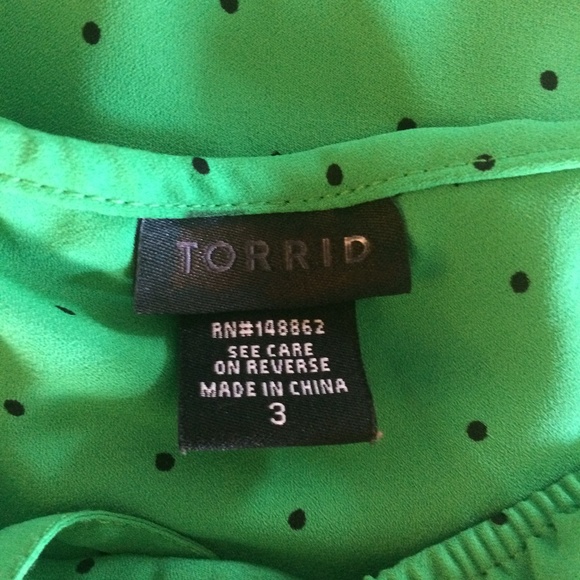 NWOT Torrid Polka Dot Georgette One Shoulder Top - Picture 5 of 7